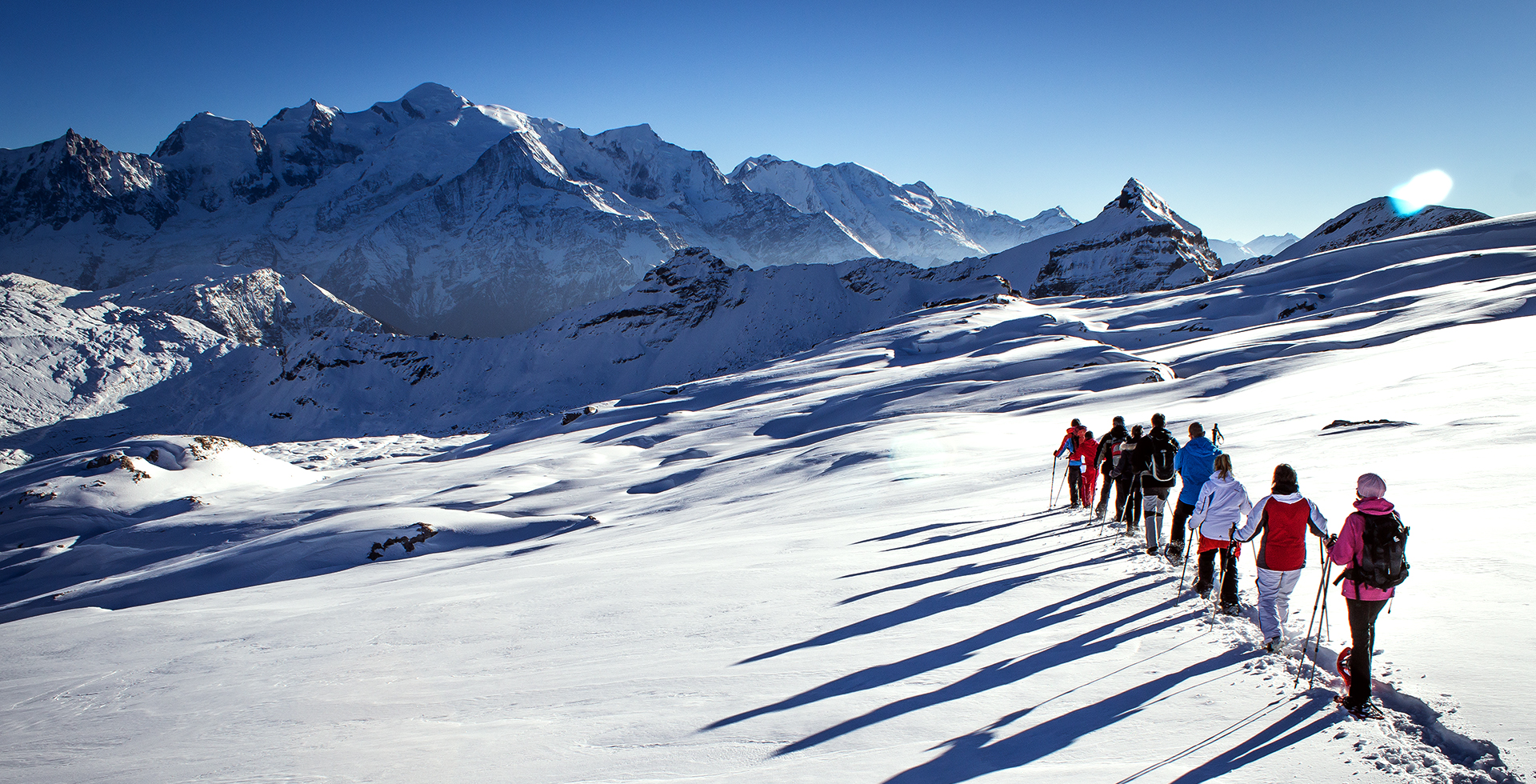 raquettes à neige courchevel 1850, guide moniteur de ski